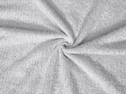 Poly Chenille Mohair Fabric-White Solid Color-CHMBC001-Brushed Fabric-Sweater Fabric-Sold by the Yard