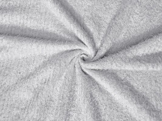 Poly Chenille Mohair Fabric-White Solid Color-CHMBC001-Brushed Fabric-Sweater Fabric-Sold by the Yard