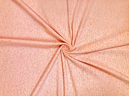 Dalmatian Rib Knit Fabric – Coral & Charcoal Speckle, 2-Way Stretch Sweater Knit, 240 GSM, 58" Wide – By the Yard (DRBK04)