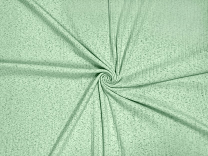 Dalmatian Rib Knit Fabric – Mint & Charcoal Speckle, 2-Way Stretch Sweater Knit, 240 GSM, 58" Wide – By the Yard (DRBK02)