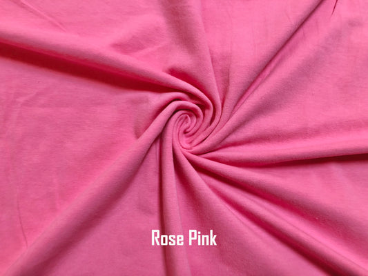 Cotton Spandex Jersey Fabric-Rose Pink Solid Color-CSJC020-Sold by the Bulk