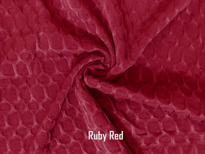 Poly Spandex Honeycomb Textured Fabric-Ruby Red Solid Color-HCS007-Sold by the Bulk