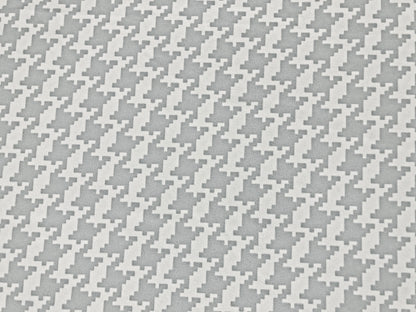 Techno Crepe Printed Fabric-Silver White Houndstooth-TCRP078-Sold by the Yard