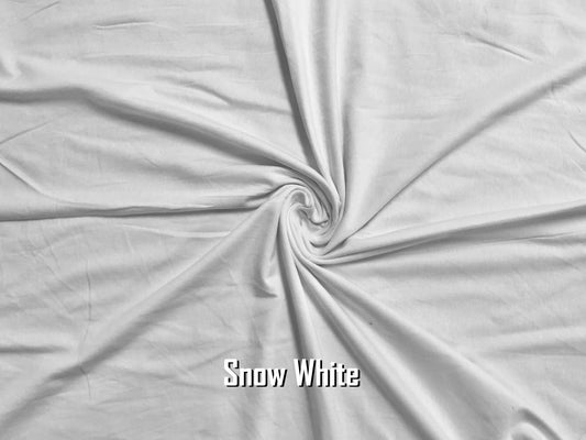 Cotton Spandex Jersey Fabric-Snow White Solid Color-CSJC02-Sold by the Bulk