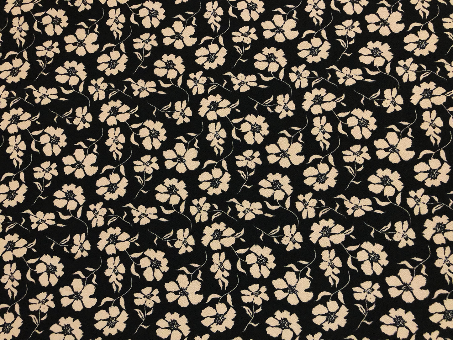 Liverpool Knit Fabric – Black/Taupe Poppy Floral – 4 Way Stretch, 58” Wide, 200 GSM, By the Yard (LVPR366)