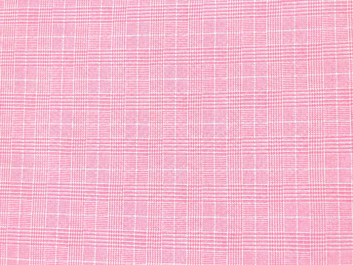 Techno Crepe Knit - Pink Glen Plaid — 4-Way Stretch, 240 GSM, 56" Wide, Wrinkle-Resistant Matte - Sold by the Yard (TCRP077)