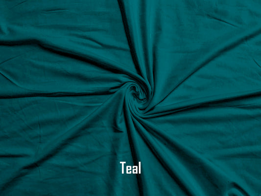 Cotton Spandex Jersey Fabric-Teal Solid Color-CSJC023-Sold by the Bulk