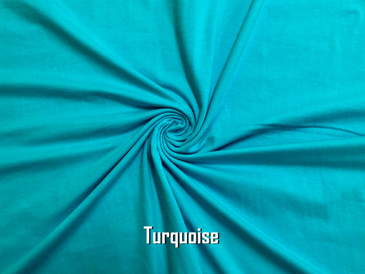 Cotton Spandex Jersey Fabric-Turquoise Solid Color-CSJC016-Sold by the Bulk