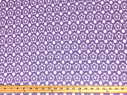 Jacquard Knit Fabric – Violet Daisy Dot – 2-Way Stretch, 240 GSM, 58" Wide – Sold by the Yard (JQKPR03)