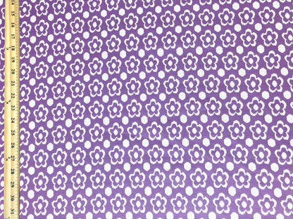 Jacquard Knit Fabric – Violet Daisy Dot – 2-Way Stretch, 240 GSM, 58" Wide – Sold by the Yard (JQKPR03)