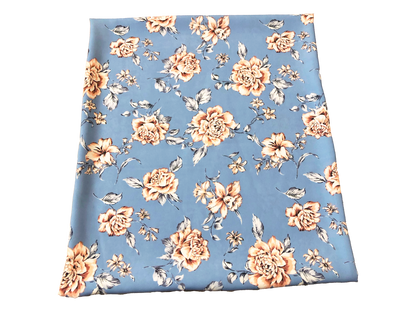 Wool Peach Fabric – Bluebell Blush Rose Scatter – 100% Polyester, No Stretch, 58" Wide – By the Yard (WPPR09)