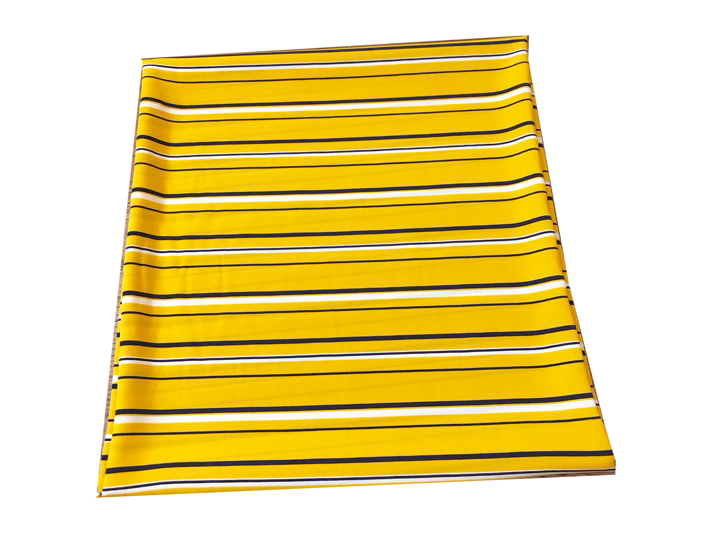 Wool Peach Fabric – Mustard Stripe (Mustard/White/Black) – No Stretch, 56" Wide – Sold by the Yard (WPPR06)