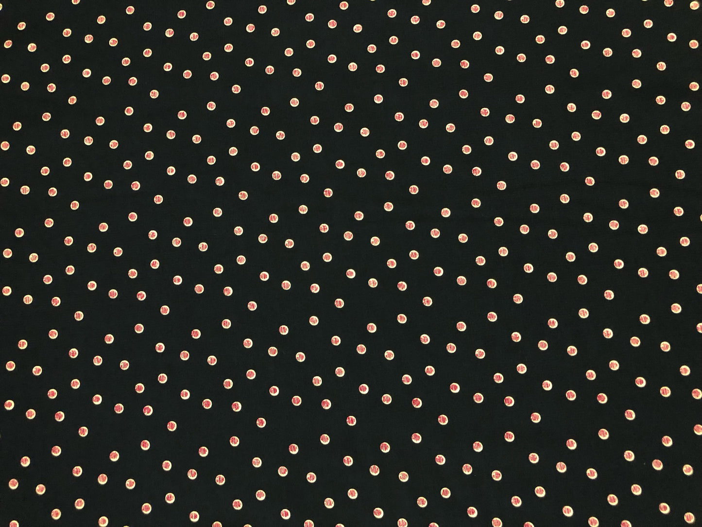 Wool Peach Fabric – Midnight Cherry Pin Dots – 100% Polyester, No Stretch, 58" Wide – By the Yard (WPPR08)