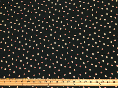 Wool Peach Fabric – Midnight Cherry Pin Dots – 100% Polyester, No Stretch, 58" Wide – By the Yard (WPPR08)