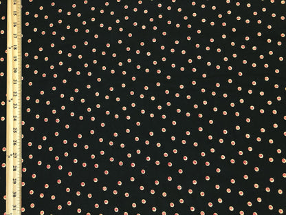 Wool Peach Fabric – Midnight Cherry Pin Dots – 100% Polyester, No Stretch, 58" Wide – By the Yard (WPPR08)