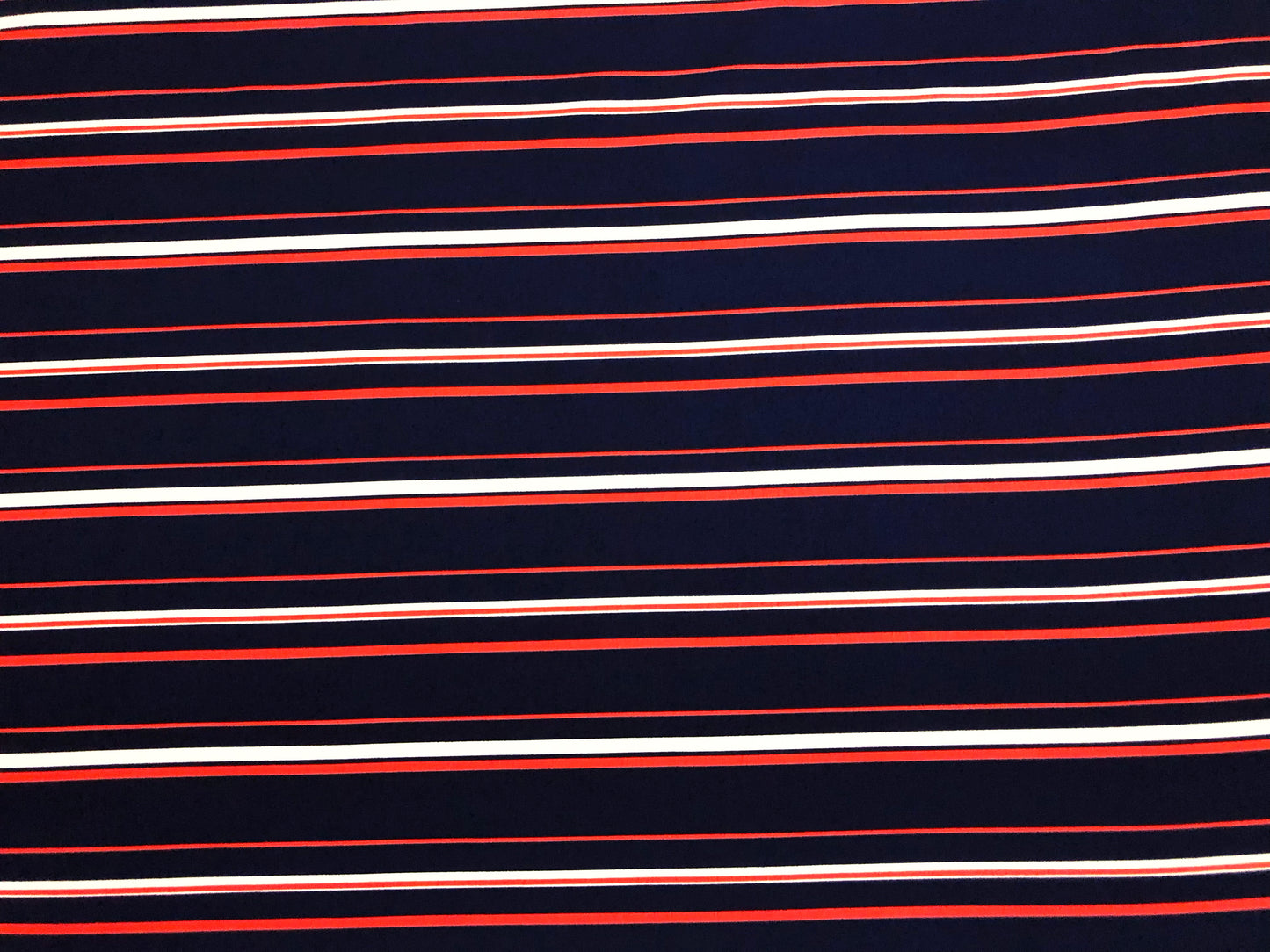Wool Peach Fabric – Midnight Regatta Stripe (Navy/White/Red) – No Stretch, 56" Wide – Sold by the Yard (WPPR05)