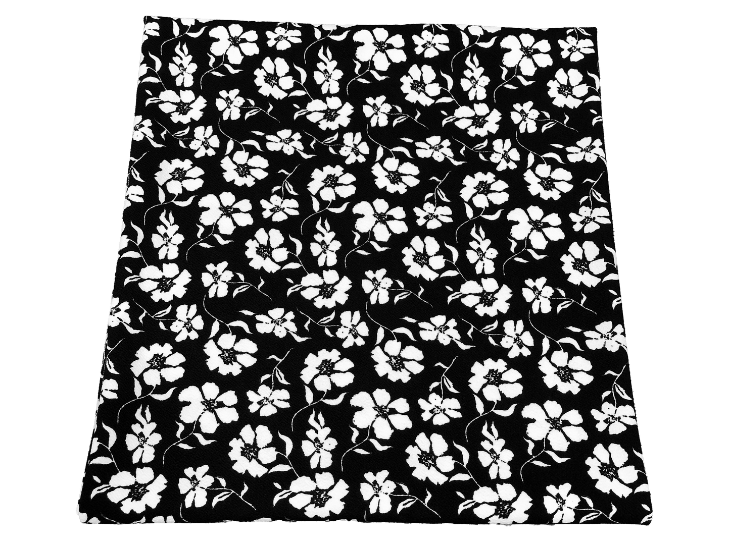 Liverpool Knit Fabric – Black/White Poppy Floral – 4 Way Stretch, 58” Wide, 200 GSM, By the Yard (LVPR367)