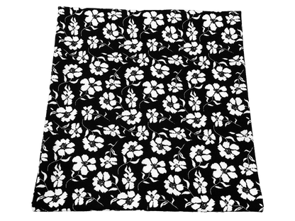 Liverpool Knit Fabric – Black/White Poppy Floral – 4 Way Stretch, 58” Wide, 200 GSM, By the Yard (LVPR367)