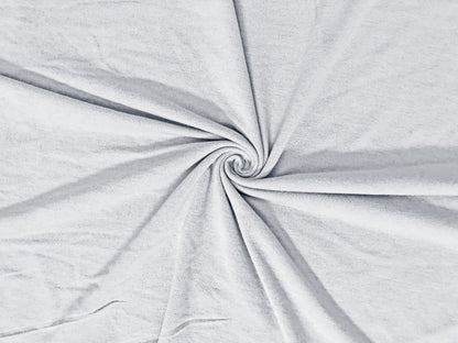 Premium French Terry Knit Fabric — White Solid — Soft Loopback, 2-Way Stretch, 58" Wide, 210 GSM — Sold by the Yard (210FTSC01)