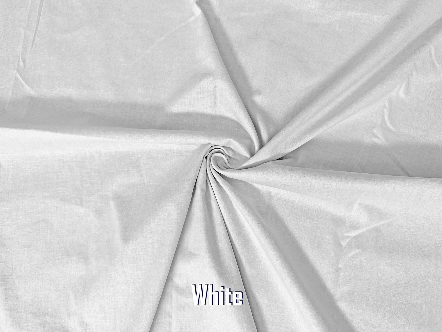 Woven Cotton Poplin Fabric-White Solid Color-WnCP001-Sold by the Bulk