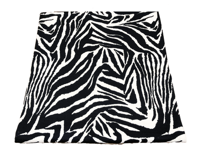 Premium Ponte Fabric — Bold Zebra Wave — Animal Print — 230 GSM, 2-Way Stretch, 58" Wide — By the Yard (PRMPR03)