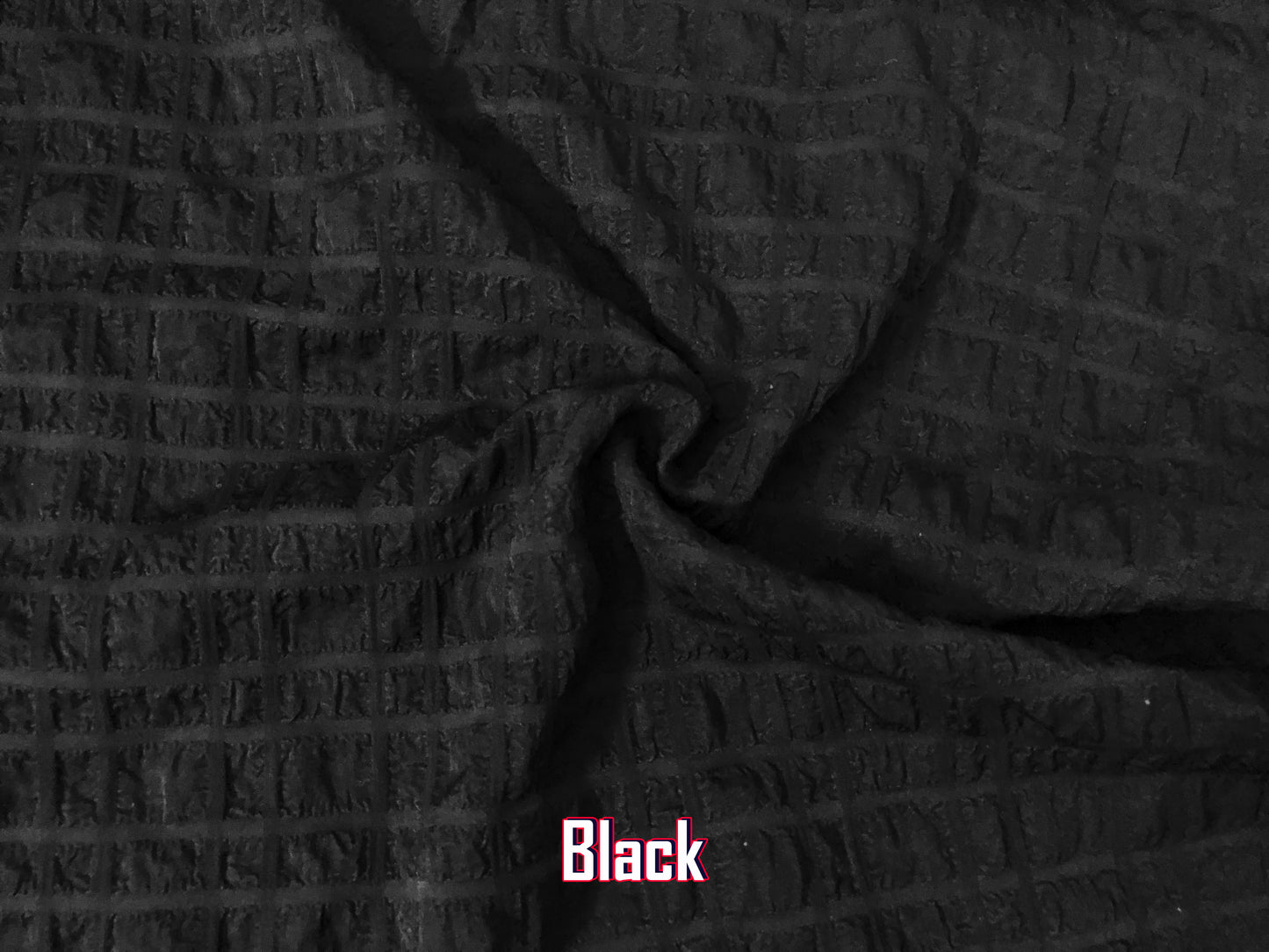 Crinkle Polyester Fabric-Black Solid Color-CKSD002-Sold by the Yard