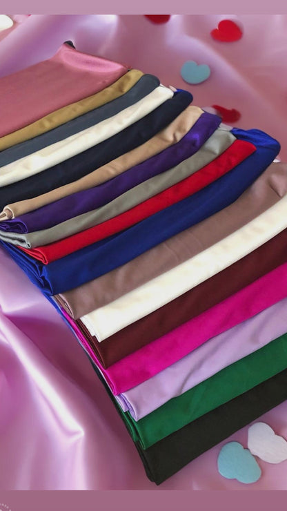 Shiny Satin Fabric-Solid Colors Collection-Sold by the Yard-Apparel Fabric