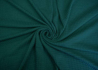 Premium Ultra-Soft Hunter Green Brushed Waffle Knit – 58″ Wide, 65% Polyester 33% Cotton 2% Spandex – Sold by the Yard (HBWC03)