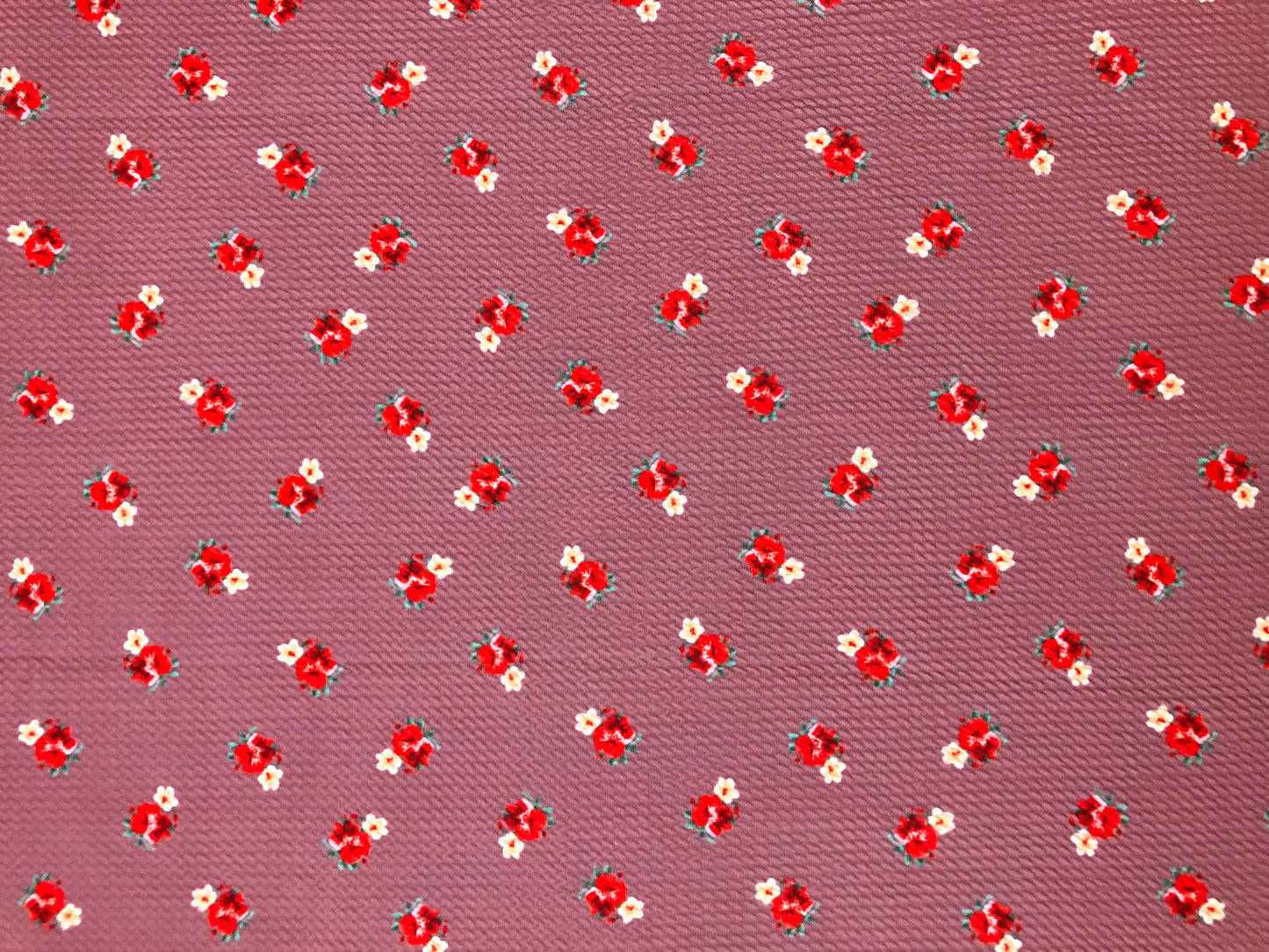 Bullet Knit Printed Fabric-Mauve Red Roses-BPR260-Sold by the Yard
