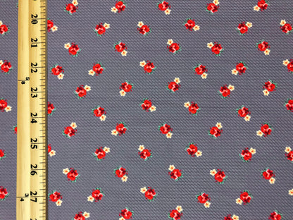 Bullet Knit Printed Fabric-Lavender Red Roses-BPR267-Sold by the Yard