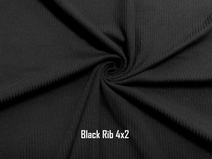 Poly Spandex Blend Rib Knit 4X2 Fabric Solid Colors Collection