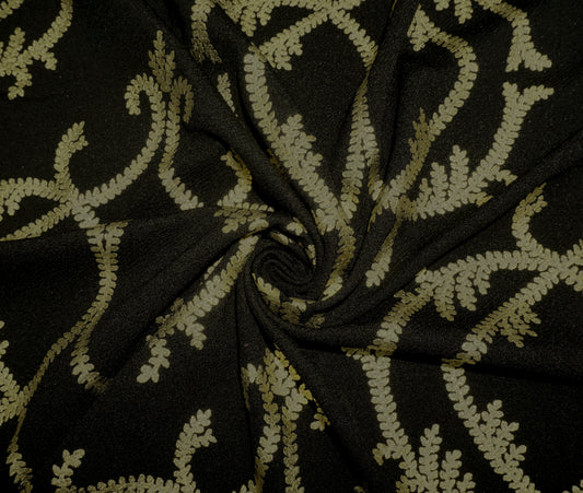 Black Gold Damask Liverpool Embossed Fabric