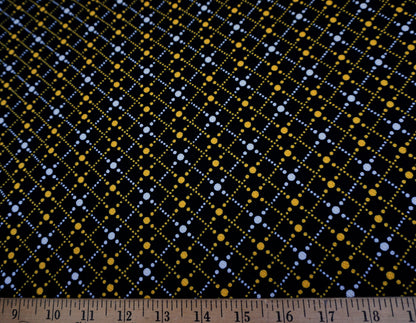 Black White Mustard Matrix Liverpool Print Fabric
