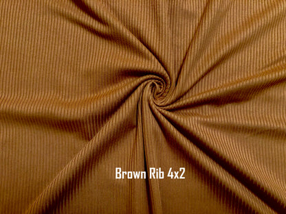 Poly Spandex Blend Rib Knit 4X2 Fabric Solid Colors Collection