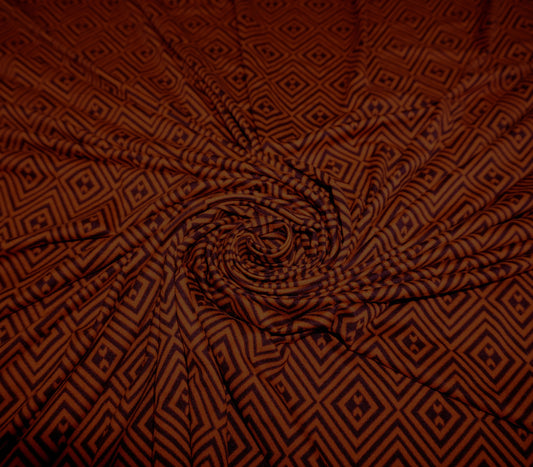 DTY Brushed Fabric-Camel Brown Diamonds-DTYBPR082-Sold by the Yard-Jersey Fabric