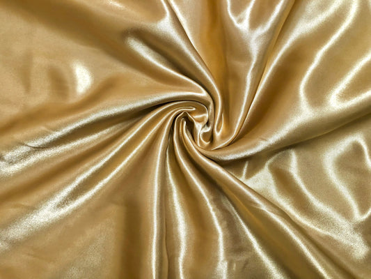 Charmeuse Satin Fabric-Gold Solid Color-CSFC003-Sold by the Yard