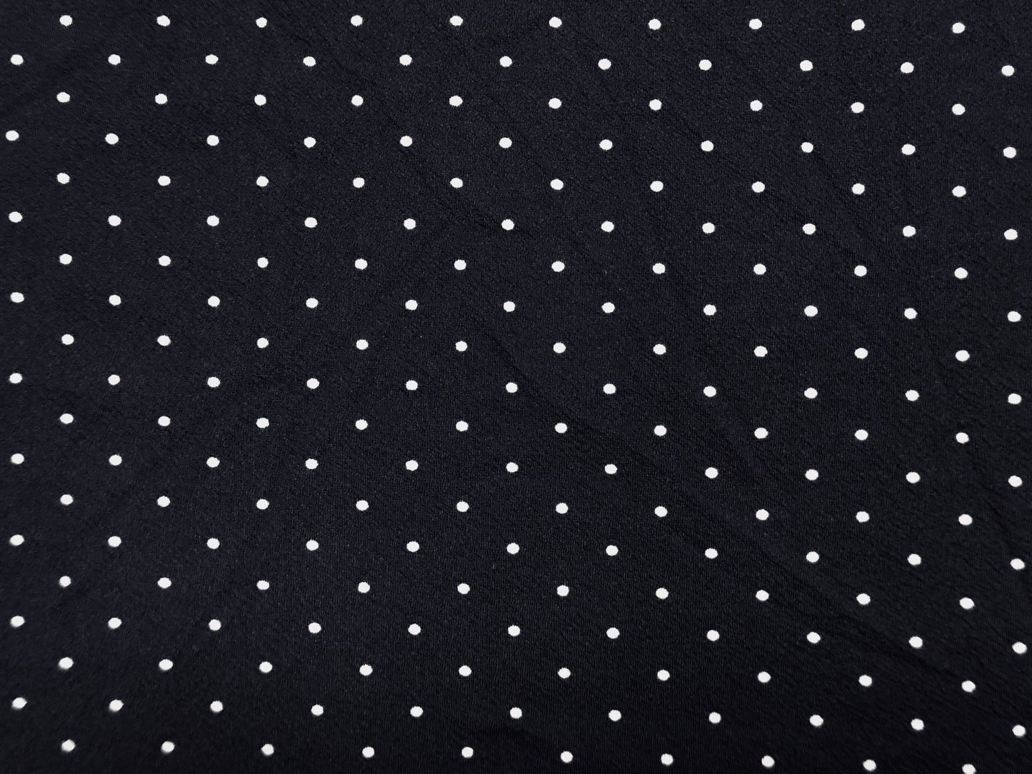 Navy Blue White Polka Dots Liverpool Print Fabric