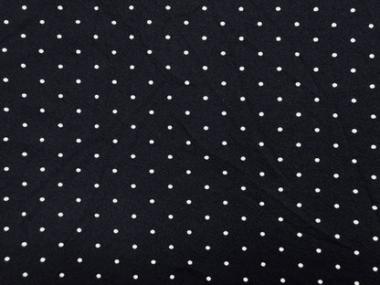 Navy Blue White Polka Dots Liverpool Print Fabric