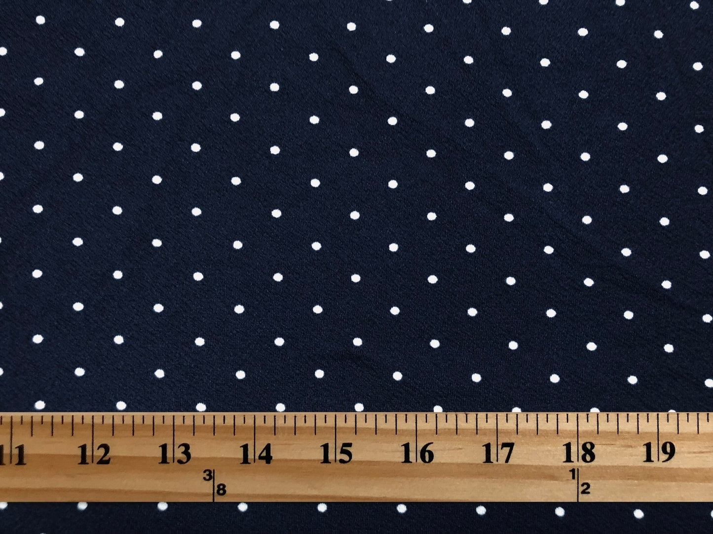 Navy Blue White Polka Dots Liverpool Print Fabric