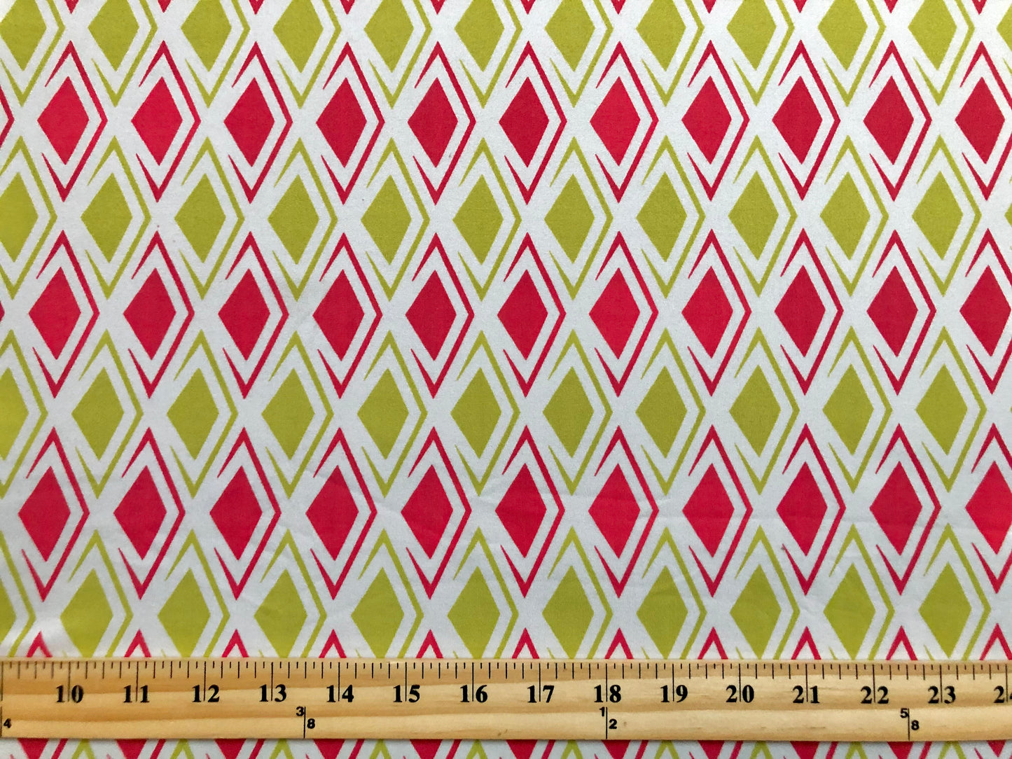 Raspberry Lime 1" Diamonds DTY Double Brushed Jersey Print Fabric