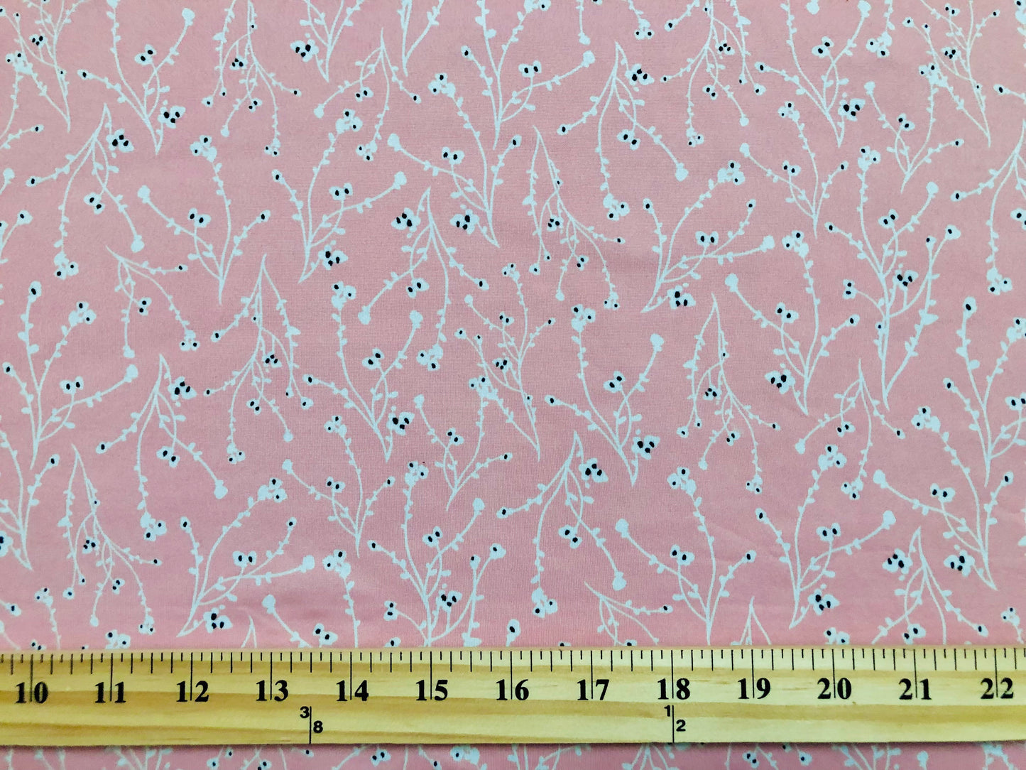 DTY Brushed Fabric-Pink White Black Flowers-DTYBPR401-Sold by the Yard-Jersey Fabric