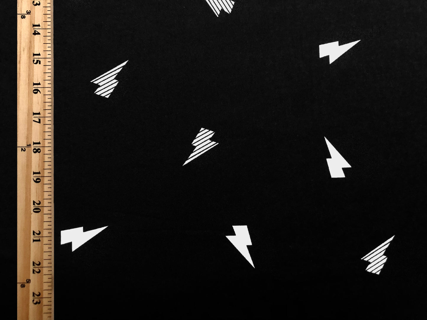 DTY Brushed Knit Fabric – Black White Lightning Bolt – 4-Way Stretch, 58" Wide, 180 GSM – By the Yard (DTYBPR400)