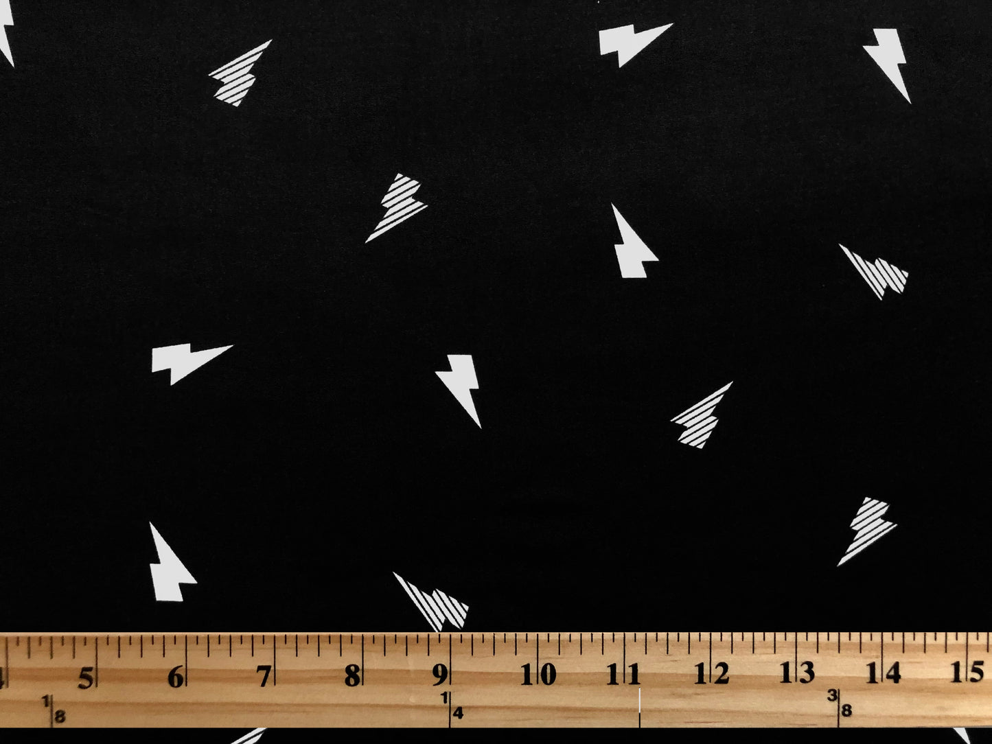 DTY Brushed Knit Fabric – Black White Lightning Bolt – 4-Way Stretch, 58" Wide, 180 GSM – By the Yard (DTYBPR400)