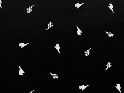 DTY Brushed Knit Fabric – Black White Lightning Bolt – 4-Way Stretch, 58" Wide, 180 GSM – By the Yard (DTYBPR400)