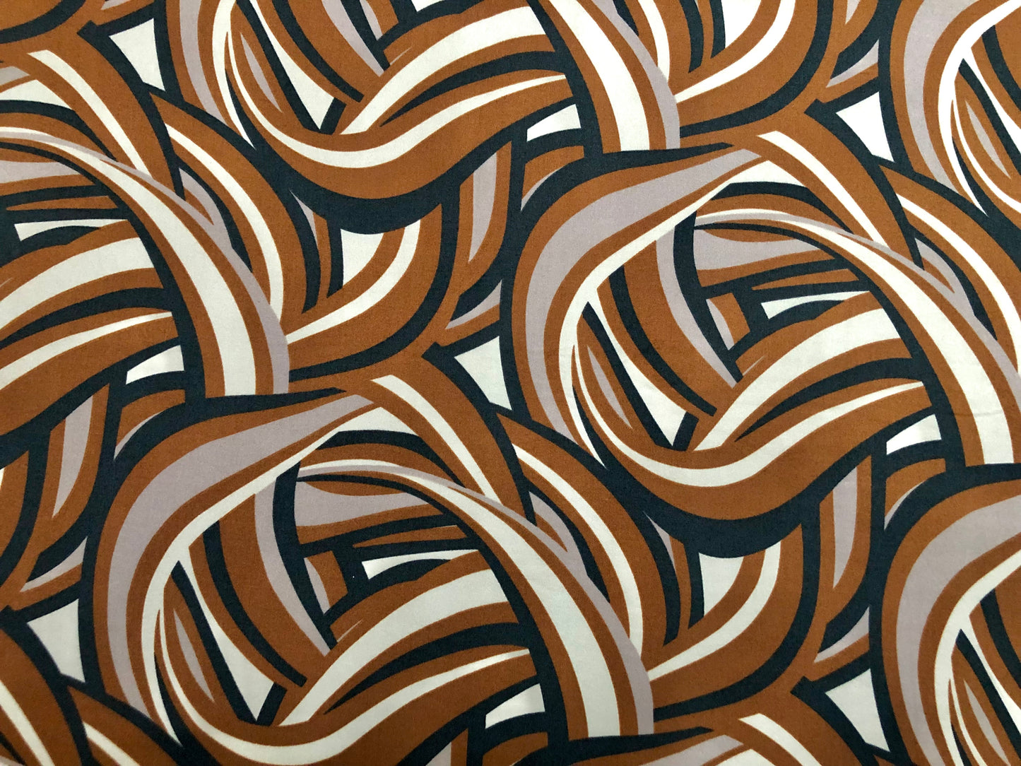 Rust Charcoal Taupe Graffiti DTY Double Brushed Jersey Print Fabric