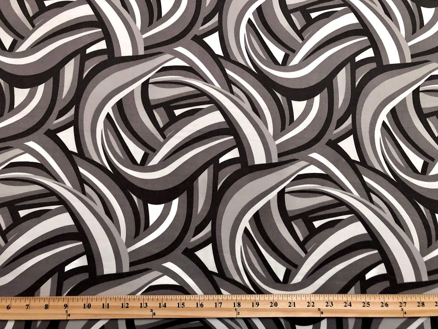 DTY Brushed Fabric-Charcoal White Gray Graffiti-DTYBPR425-Sold by the Yard-Jersey Fabric