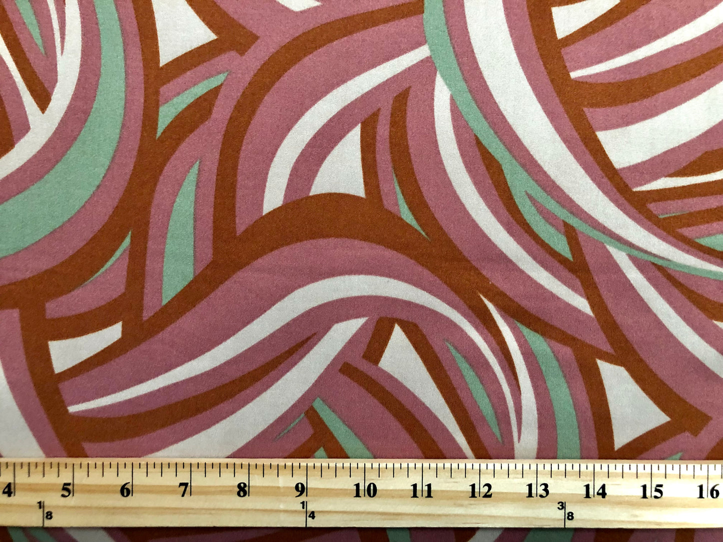 Mave Green Beige Graffiti DTY Double Brushed Jersey Print Fabric