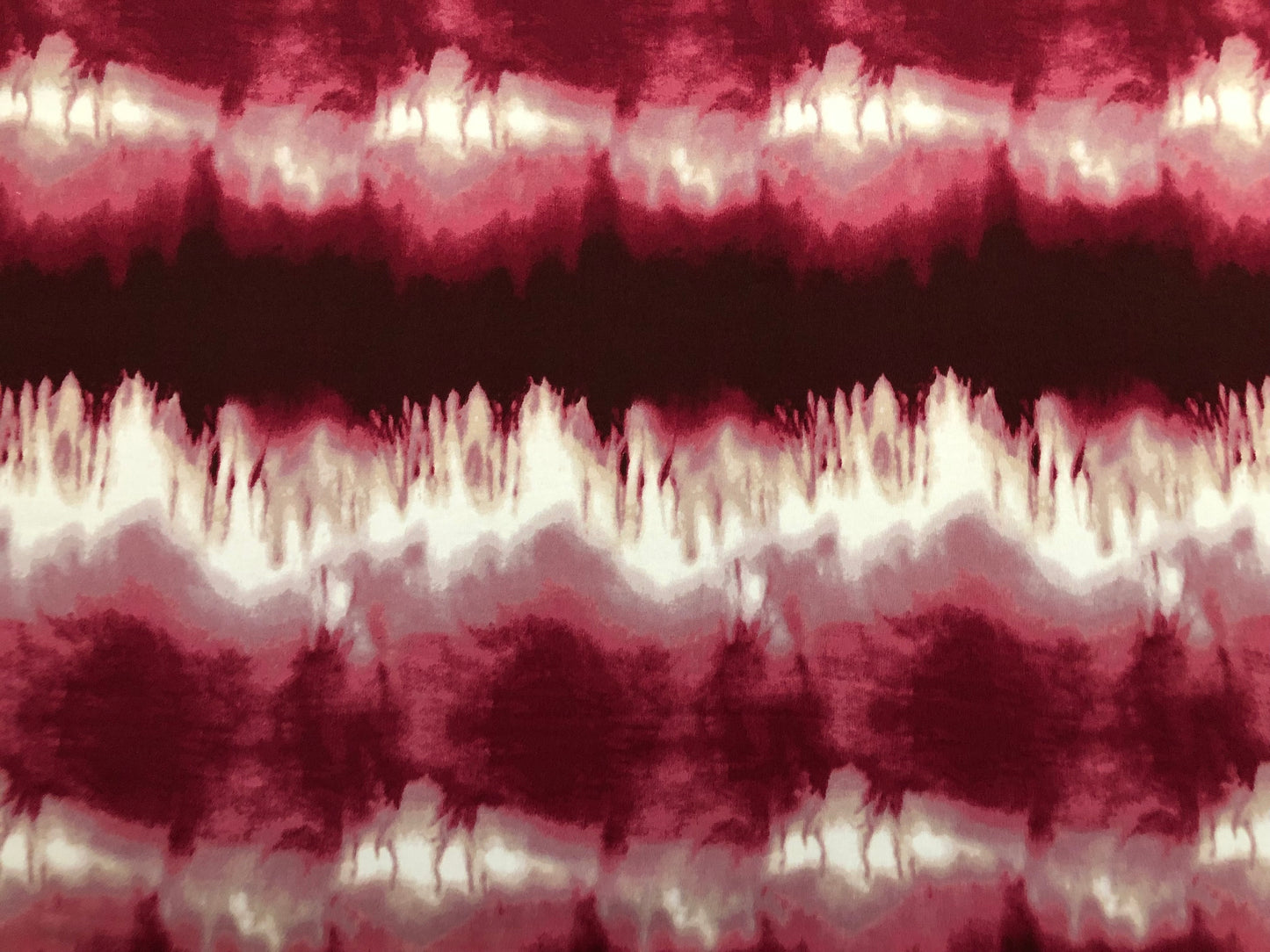 Burgundy Mauve White Waves DTY Double Brushed Tie Dye Print Fabric