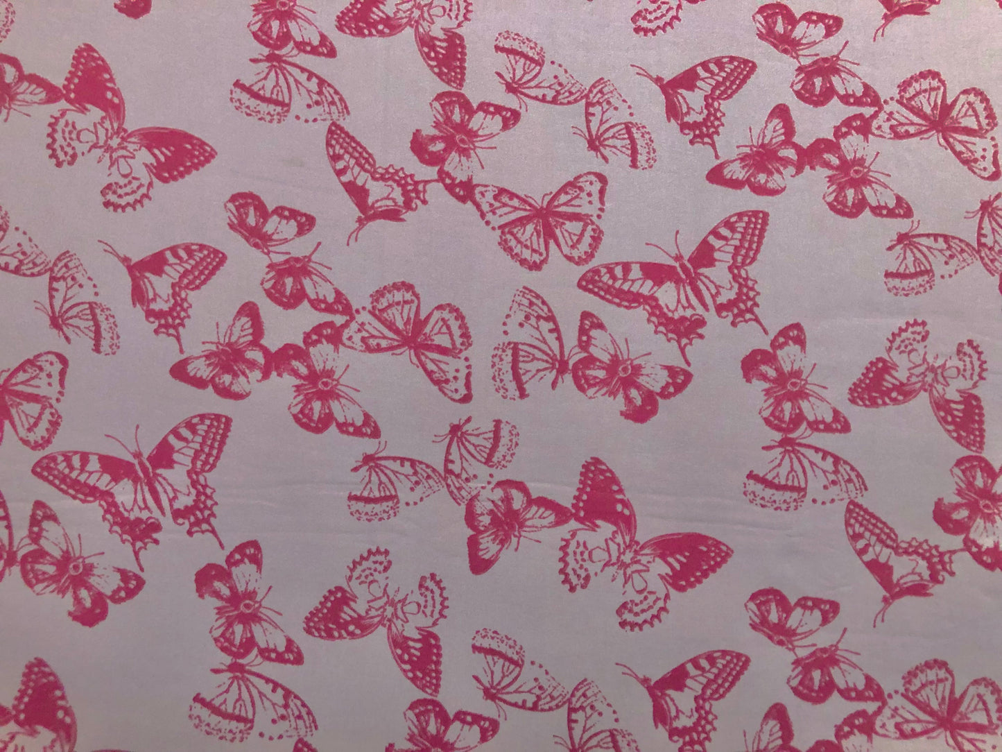 Mauve Red Monarch Butterflies DTY Double Brushed Jersey Print Fabric