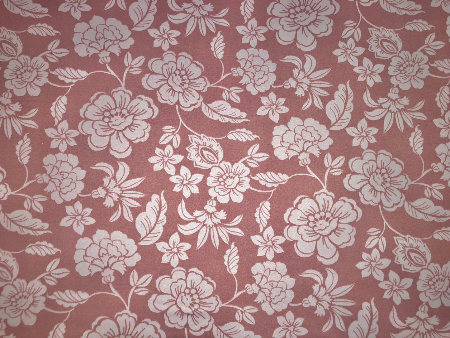 Mauve Pink Flowers and Lotus DTY Double Brushed Jersey Print Fabric